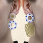 Blue Heart Daisy Or Pine Sterling Silver Stud Earrings, thumbnail 1 of 5