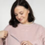 Women's Breastfeeding Pink Embroidered Sweatshirt, thumbnail 3 of 4