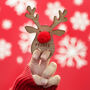 Personalised Rudolph Finger Puppet And Colour In Card, thumbnail 3 of 4