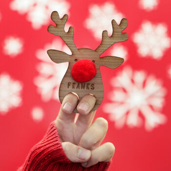 Personalised Rudolph Finger Puppet And Colour In Card, 3 of 4