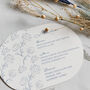 Blue Floral Wedding Menu, thumbnail 3 of 4
