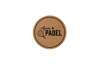 Round Cork Coaster 'Après Padel' | Homeware | Tableware | Padel | Racket Sport, 2 of 2