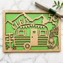 Personalised Wooden Caravan Birthday Card Keepsake Gift, thumbnail 2 of 4