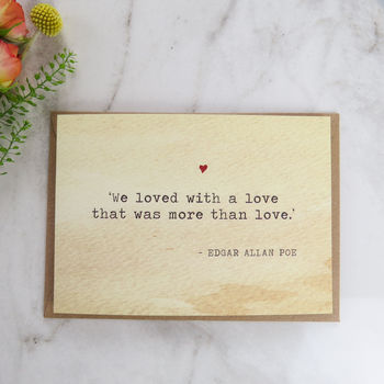 Literature Valentines Card Edgar Allan Poe Quote, 2 of 2