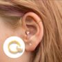 Gold Plated Moon Hoop For Tragus Or Helix, thumbnail 2 of 3