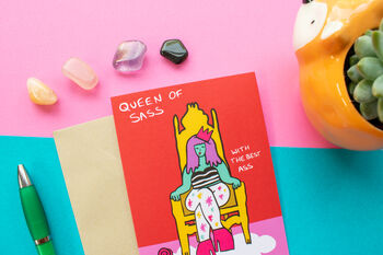 Queen Of Sass Greetings Card, 2 of 3