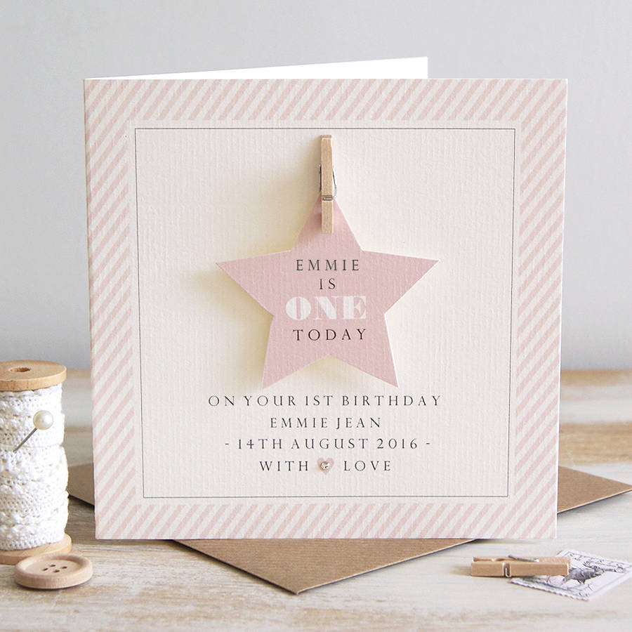 Personalised Star First Birthday Card, 1 of 3