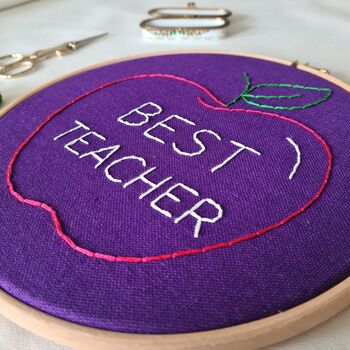 Best Teacher Embroidery Kit, 3 of 3