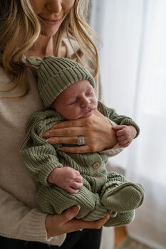 Three Piece Knitted Baby Gift Set, 5 of 8