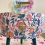 Pink And Green Floral Round Wooden Bedside Table, thumbnail 3 of 8