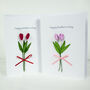Mothers Day/Birthday Card Tulips Flower Bouquet Card, thumbnail 2 of 3