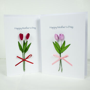 Mothers Day/Birthday Card Tulips Flower Bouquet Card, 2 of 3