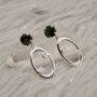 Raw Emerald And Moonstone Silver Earrings, thumbnail 4 of 7