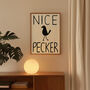 Nice Pecker Funny Bathroom Hand Painted Wall Art Print, thumbnail 6 of 8