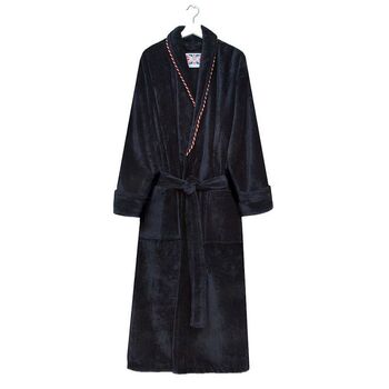 Men's Egyptian Cotton Dressing Gown Earl Navy, 2 of 6
