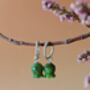 Elegant Green Jade Lily Hoop Earrings, thumbnail 5 of 10