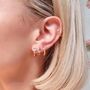 Hypoallergenic 18 K Gold Plated Heart Hoops, thumbnail 1 of 5
