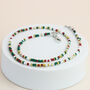 Christmas Red And Green Dainty Colourful Beaded Necklace, thumbnail 2 of 3