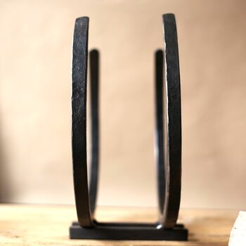 6th Anniversary Gift Iron Log Store 'Long Horn' Design, 4 of 12