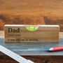 Wooden Spirit Level Bottle Opener 'Dad' Dictionary Definition | Fathers Day | Gift Box | Engraved Gift | Gift For Him, thumbnail 1 of 2