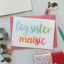 Personalised Big Sister New Baby Sibling Card, thumbnail 2 of 9