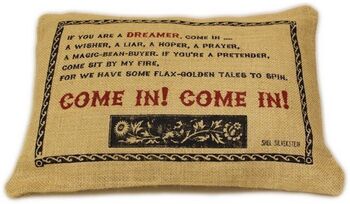 Small Jute 'Come In' Quote Cushion, 2 of 3