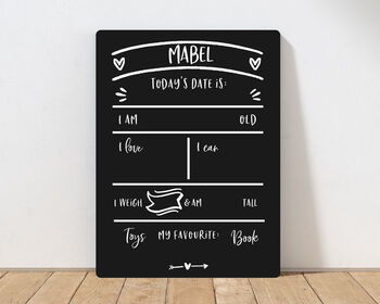 Personalised First Birthday Chalkboard, 2 of 5