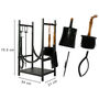 Black Iron Dual Fireplace Tools And Log Rack, thumbnail 2 of 5