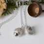 Autumn Solid Silver Acorn Cluster Necklace, thumbnail 1 of 5