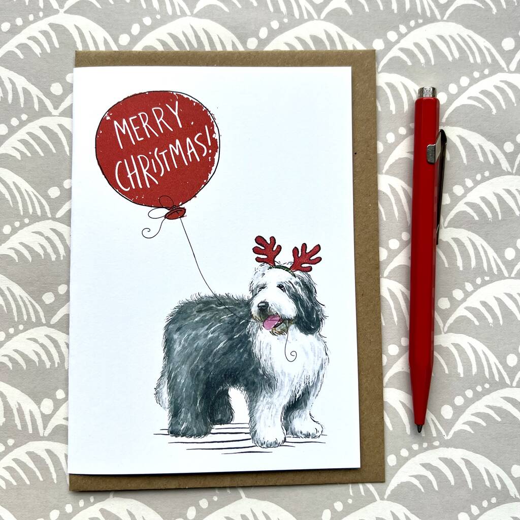 Old English Sheepdog Christmas Card, 1 of 3