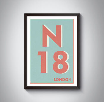 N18 Upper Edmonton London Postcode Typography Print, 7 of 10