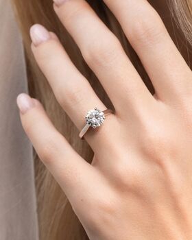 Two Ct Round Solitaire Moissanite Engagement Ring, 2 of 9