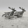 Leaping Stag Cufflinks Antiqued Pewter, thumbnail 2 of 2