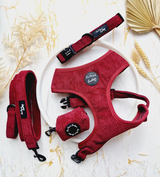 Burgundy Red Cord Dog Harness, 6 of 6