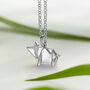 Sterling Silver Origami Pig Necklace, thumbnail 1 of 7