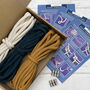 Macrame Kit, Rope Jewellery, Yellow, Navy And White, thumbnail 2 of 10