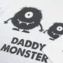 Personalised Monster Daddy And Me Top / T Shirt Set, thumbnail 5 of 5