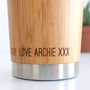 Personalised Wooden Geometric Heart Travel Mug, thumbnail 2 of 3