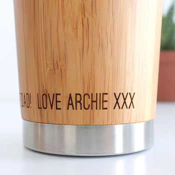 Personalised Wooden Geometric Heart Travel Mug, 2 of 3