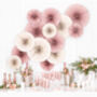 Dusty Rose Pink Party Fan Decorations X Three, thumbnail 3 of 4