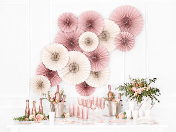 Dusty Rose Pink Party Fan Decorations X Three, 3 of 4