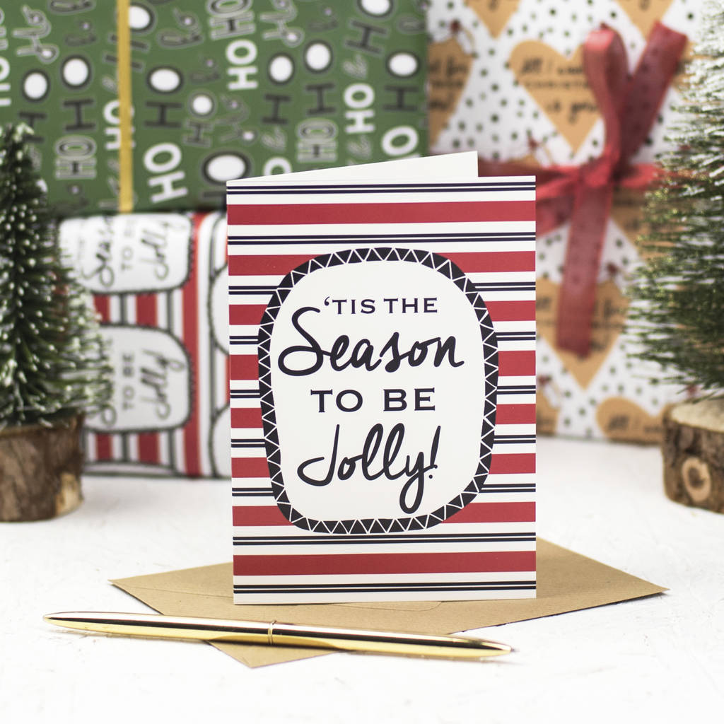 Christmas Card 'Tis The Season To Be Jolly' By Pop House