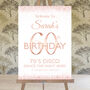 60th Birthday Rose Gold Welcome Sign, thumbnail 3 of 6