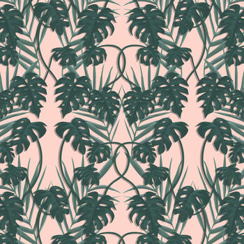 Pink Monstera Cheeseplant Wrapping Paper, 3 of 3