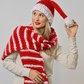 Candy Cane Scarf Knitting Kit, 5 of 10