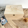 Personalised Born In 2026 Garland Engraved New Baby Keepsake Box Five Sizes 16cm | 20cm | 26cm | 30cm | 36cm, thumbnail 2 of 7