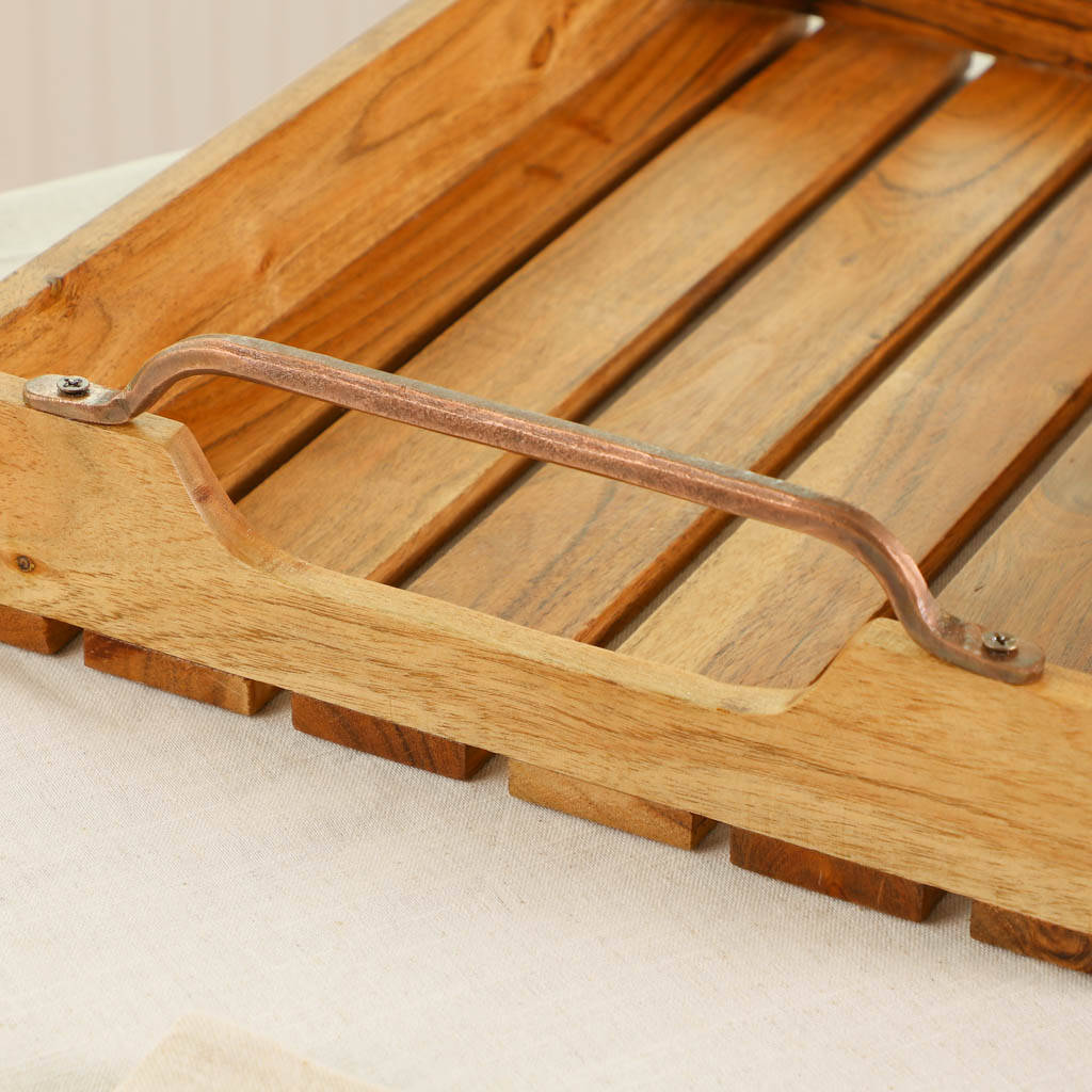 Acacia Wood Serving Tray With Handles By Dibor