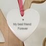 Best Friend Hanging Porcelain Heart, thumbnail 1 of 3