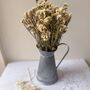 Cream Dried Wildflowers In Silver Jug, thumbnail 1 of 3