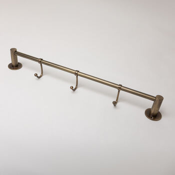 Solid Brass Kitchen Hook Rail | Utensil Hanging Rail, 4 of 5